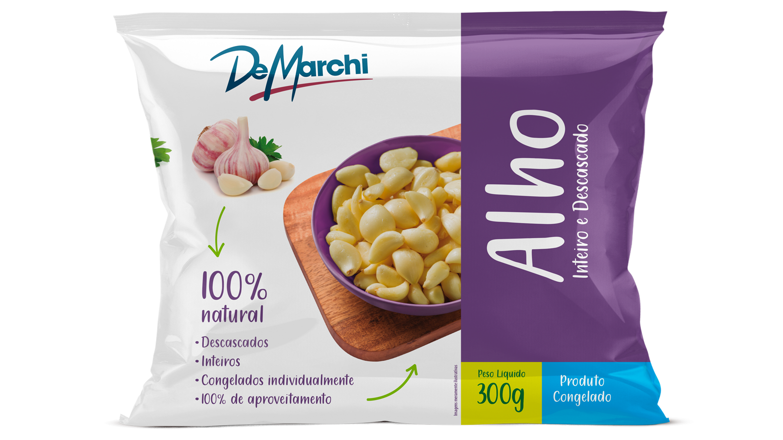 Alho Inteiro Descascado  IQF - 300g