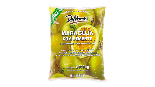 Polpa de Maracujá com semente Congelada 1,020KG - 6 UN