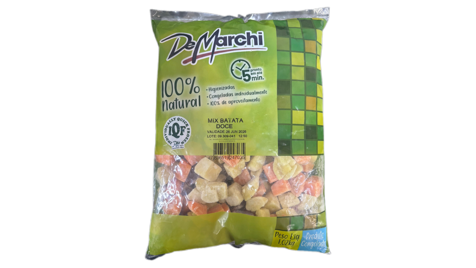 Mix de Batata Doce Não Cozida Congelada 1,020kg
