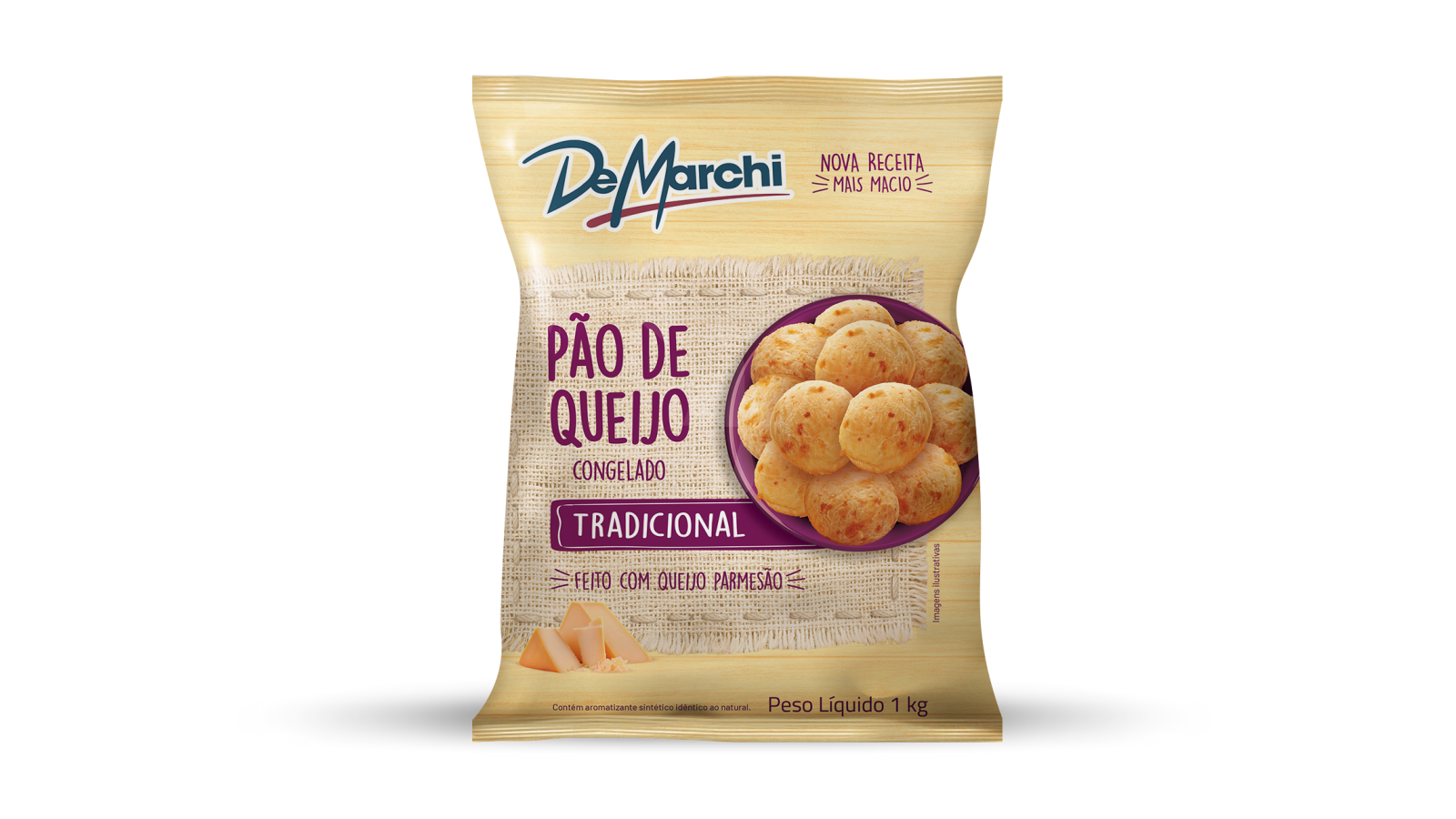Pão de Queijo Tradicional DM 25gr SC 1kg CX 10kg