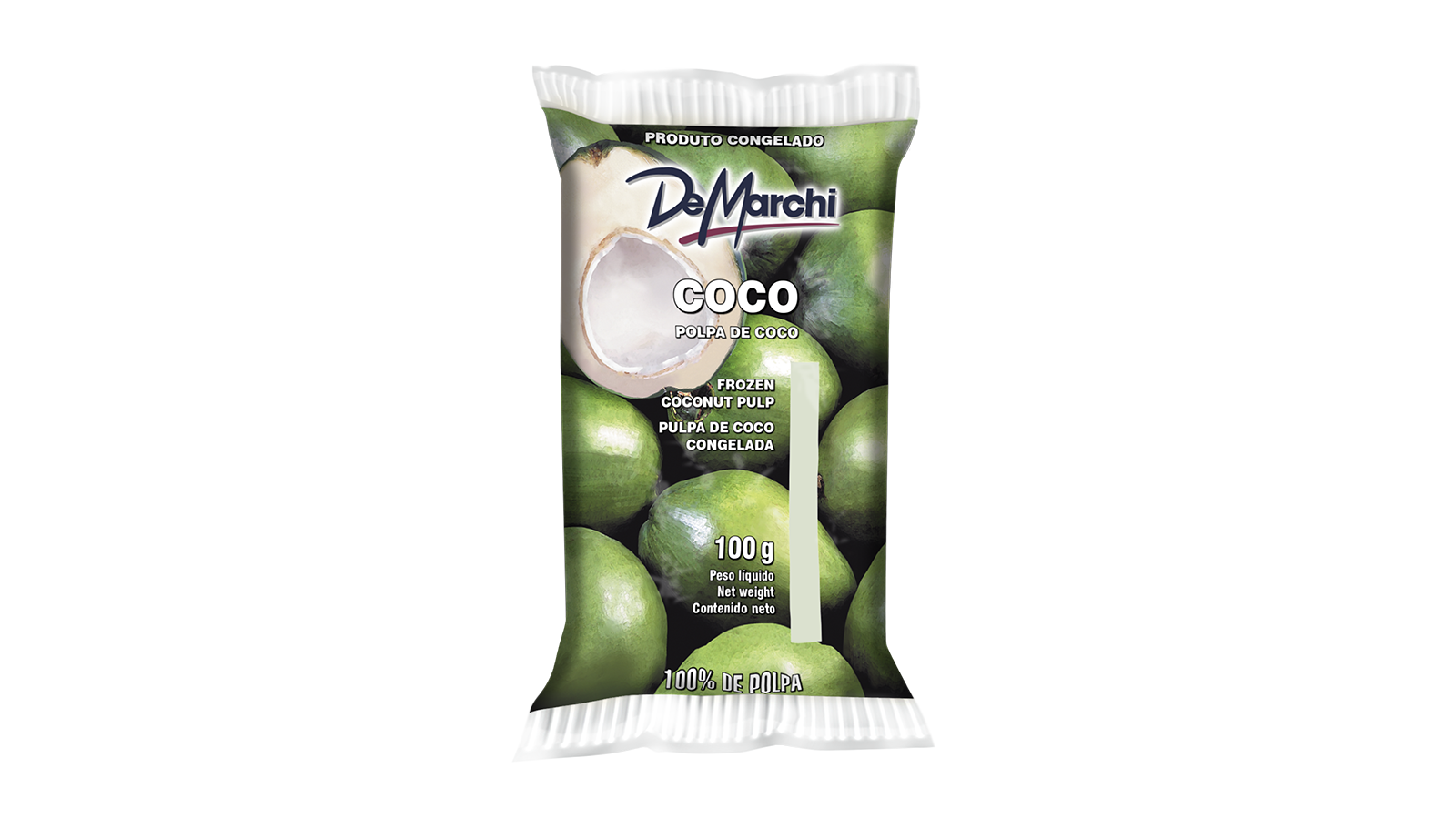 Polpa de Coco Integral Congelada 100g