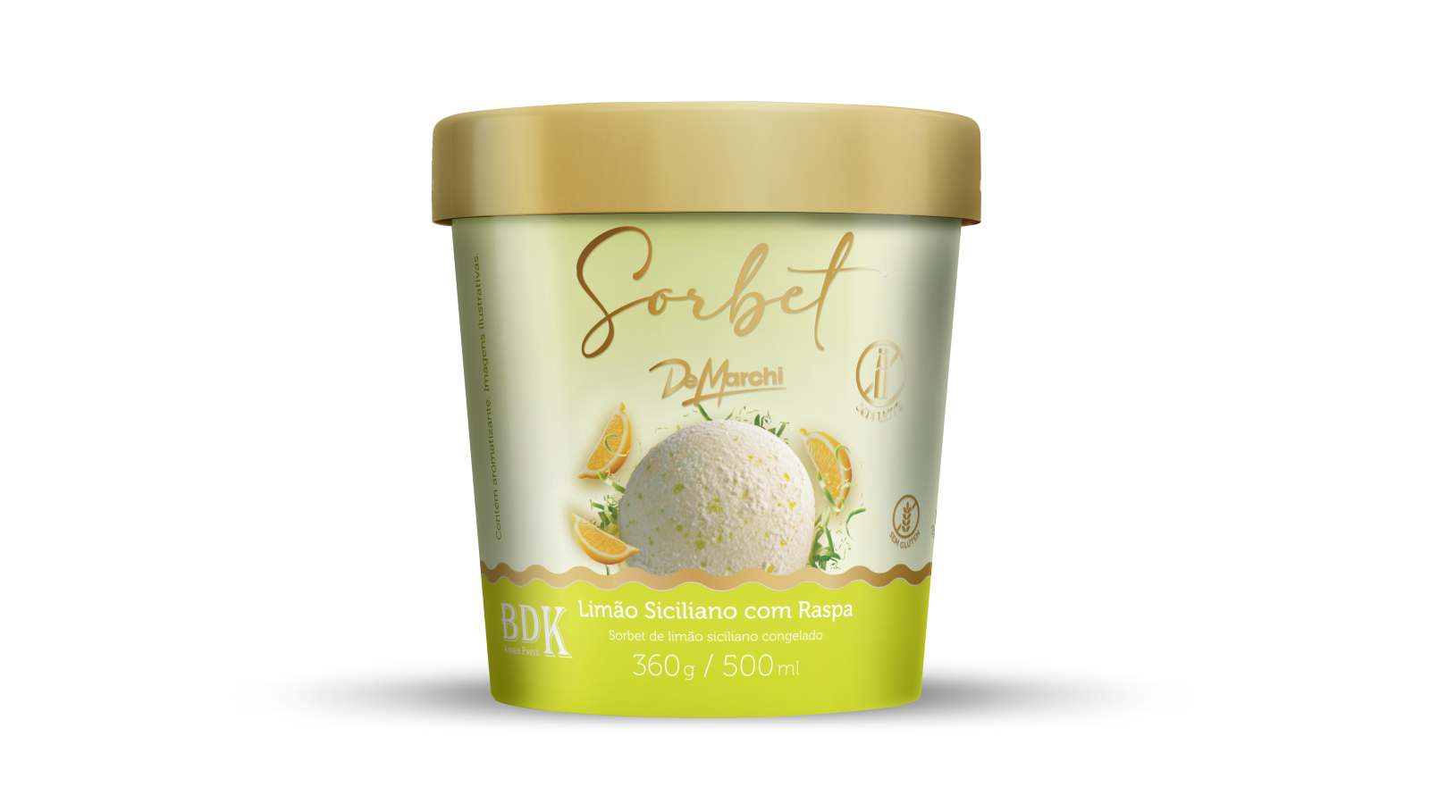 VERO SORBETTO LIMÃO SICILIANO 360G/500ML CX 4,32KG