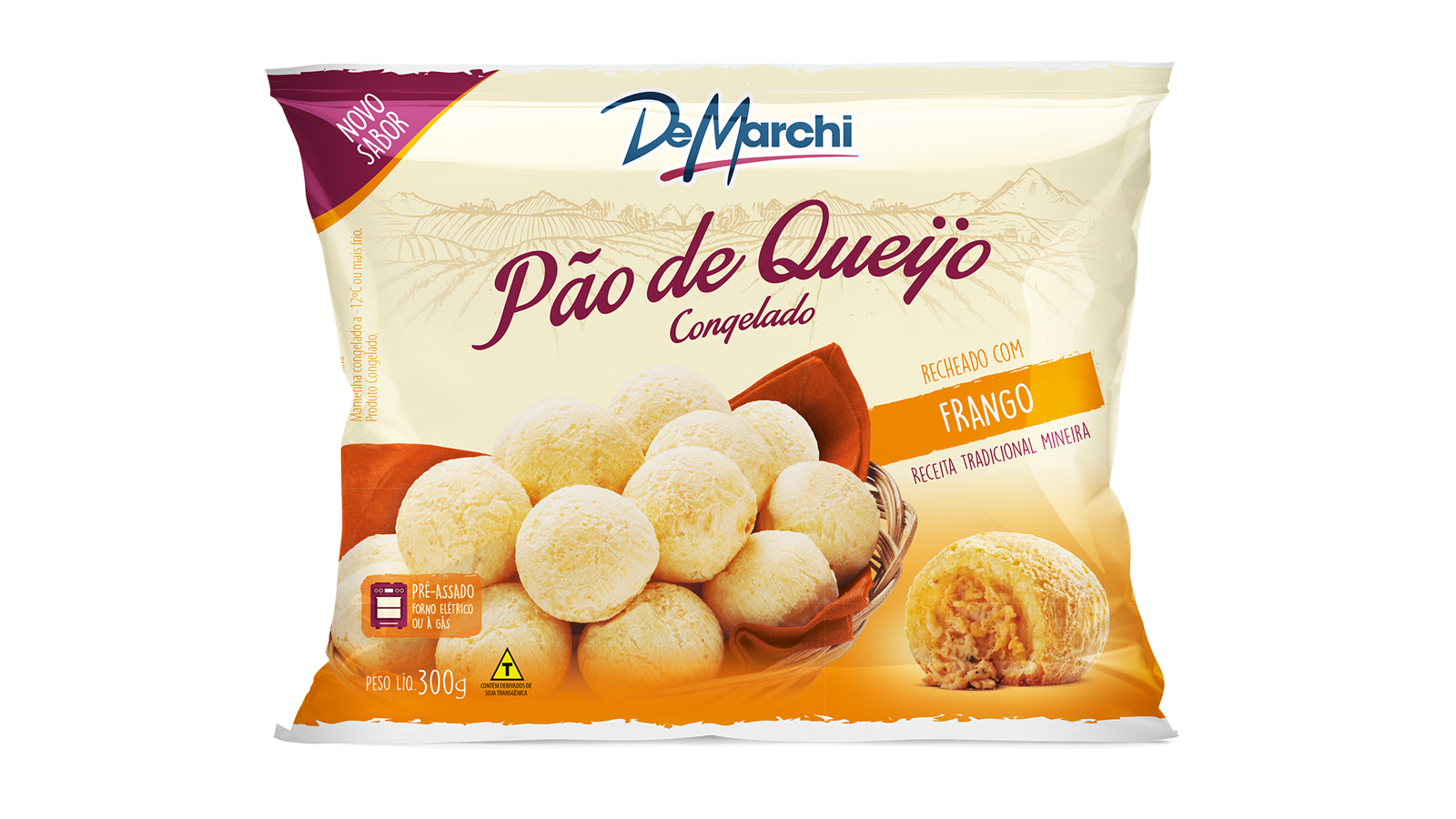 PÃO DE QUEIJO PRÉ-ASSADO TRADICIONAL COM FRANGO DM 300G