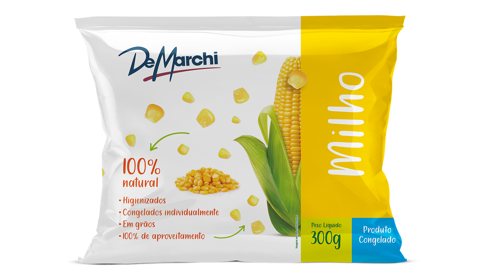 Milho não Cozido Congelado DM 300G 20 PCT CX 6KG