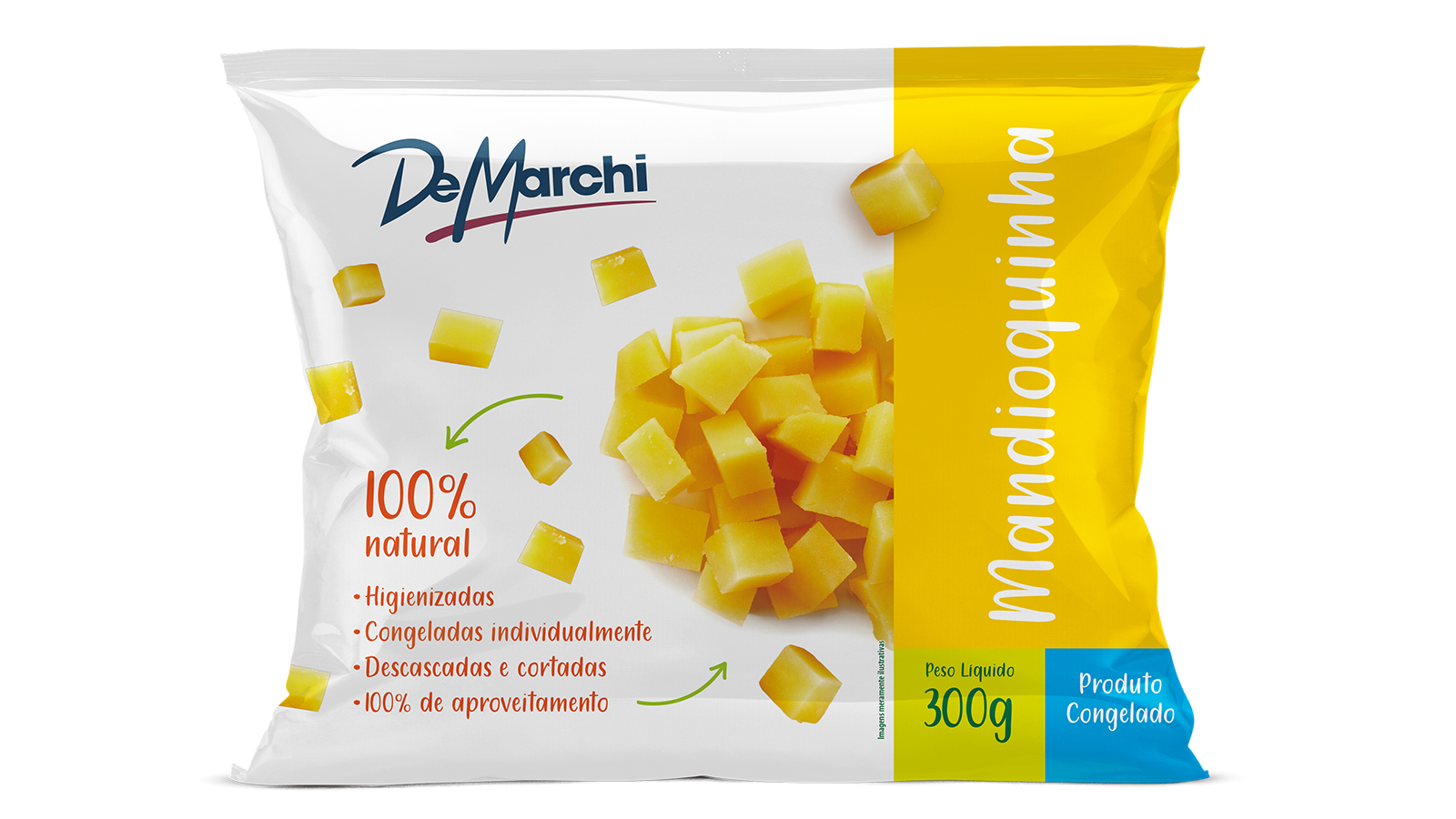 Mandioquinha não cozida Congelada DM 300G 20 PCT CX 6KG