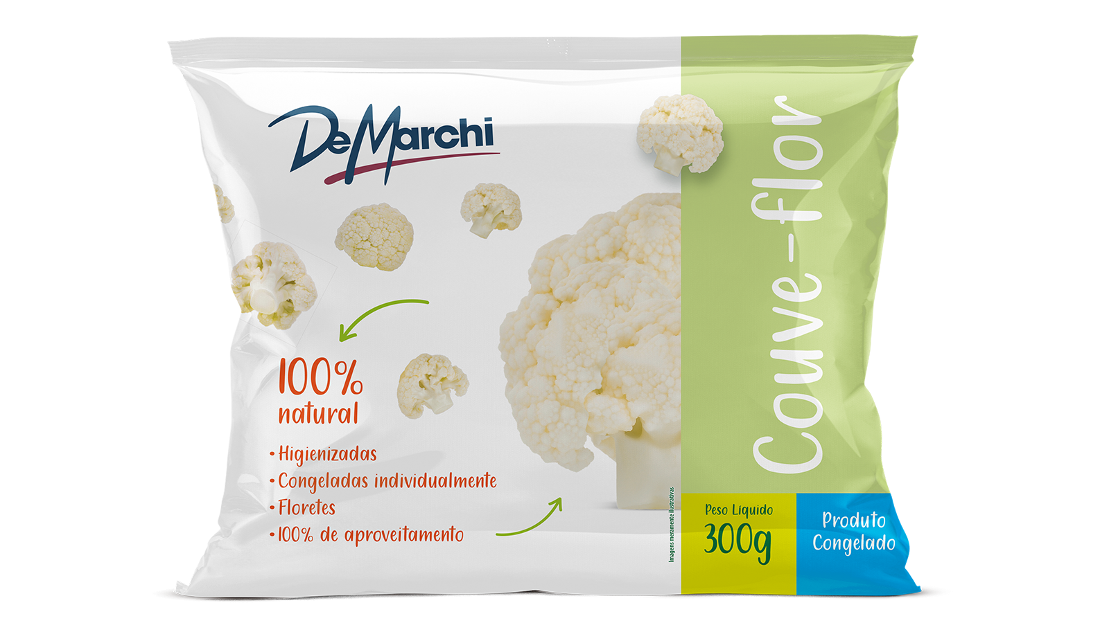 Couve-Flor não cozida Congelada DM 300G 20 PCT CX 6KG