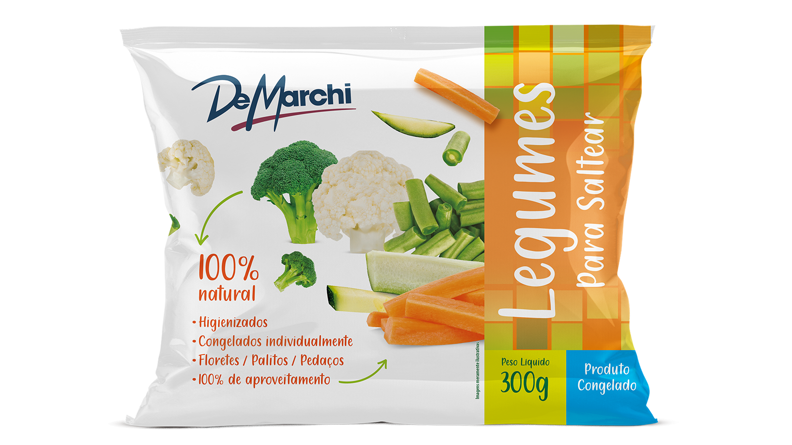 Legumes para saltear não Cozido Congelado DM 300G 20 PCT CX 6KG