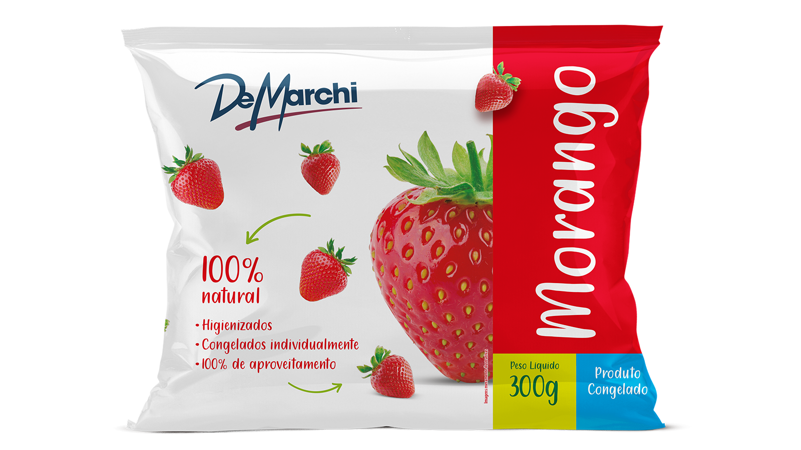 Morango Congelado DM 300G 20 PCT CX 6KG