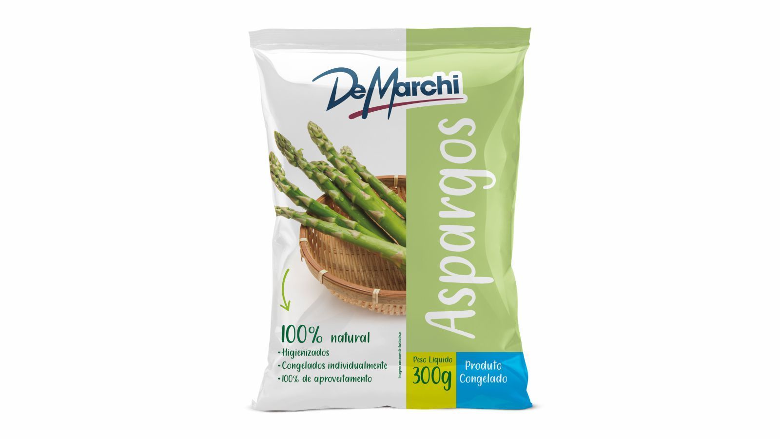 Aspargo não cozido Congelado DM 300G 20 PCT CX 6KG