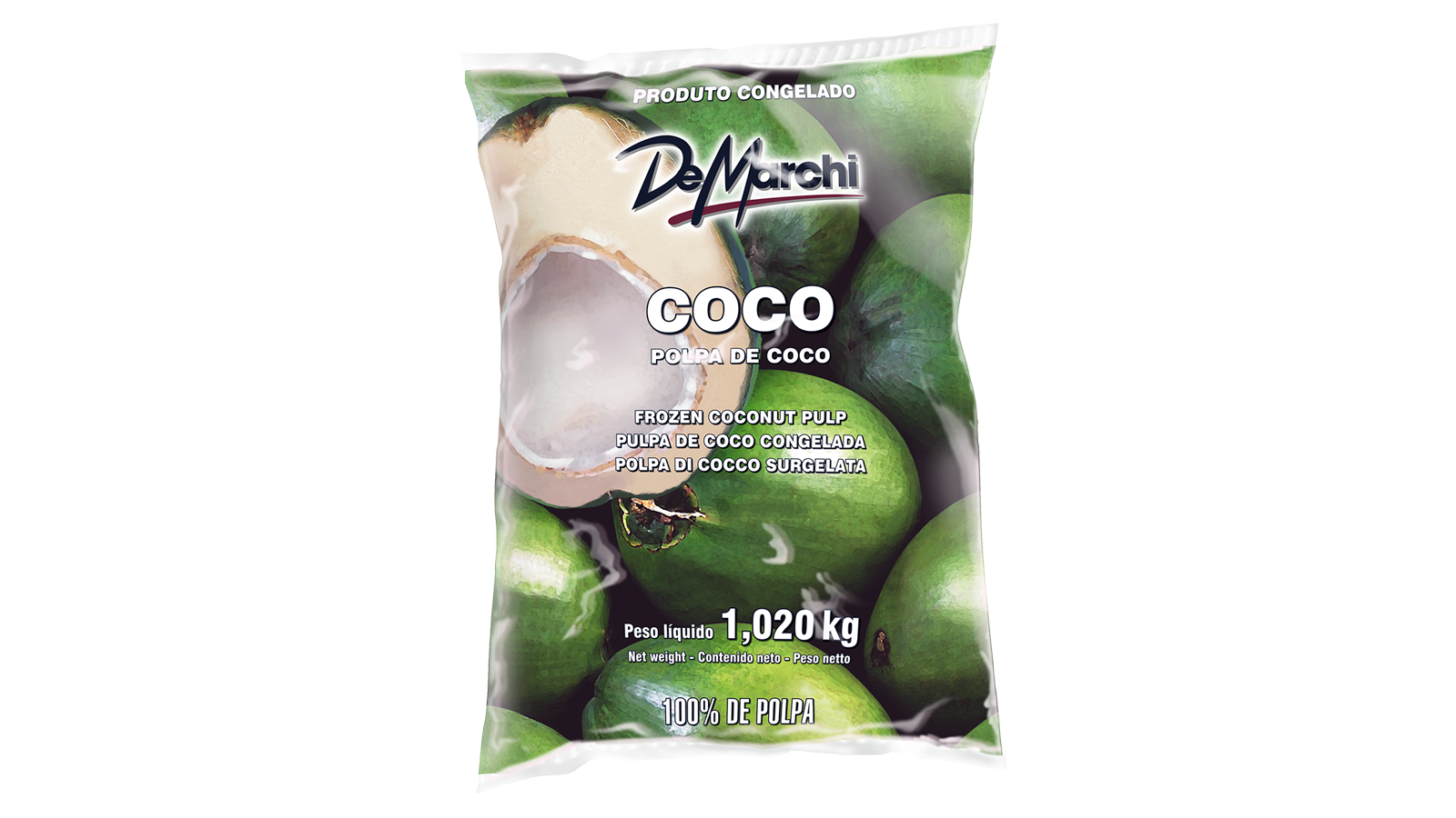 Polpa de Coco Integral Congelada 1,020KG - 6 UN