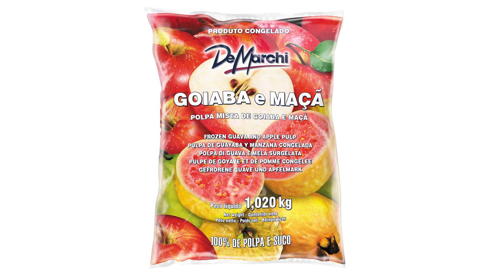 Polpa Mista de Goiaba e Maçã Congelada 1,020kg -  6 UN