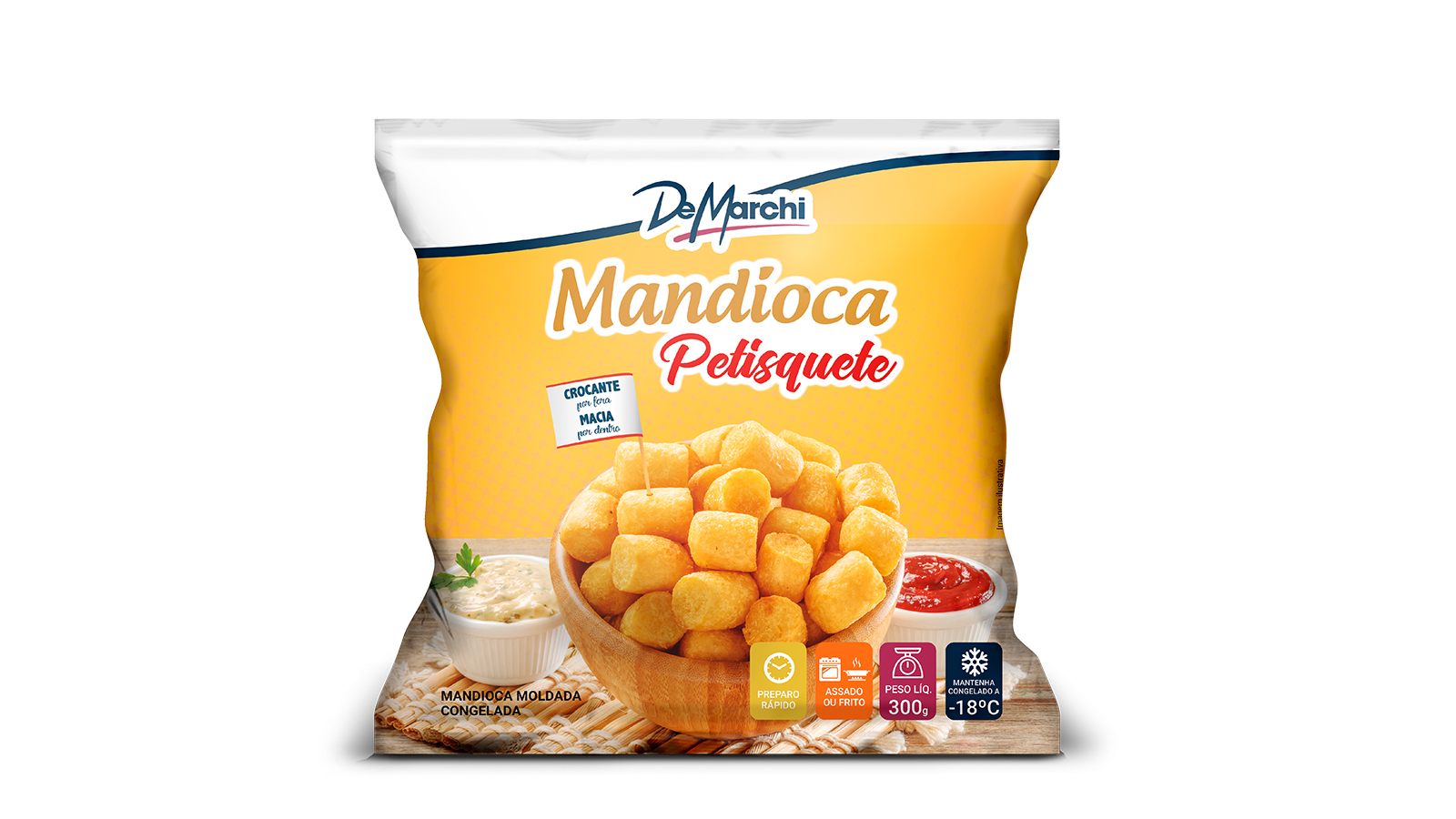 PETISQUETE MANDIOCA CONGELADA TR FRG 300G 20PCT CX 6KG