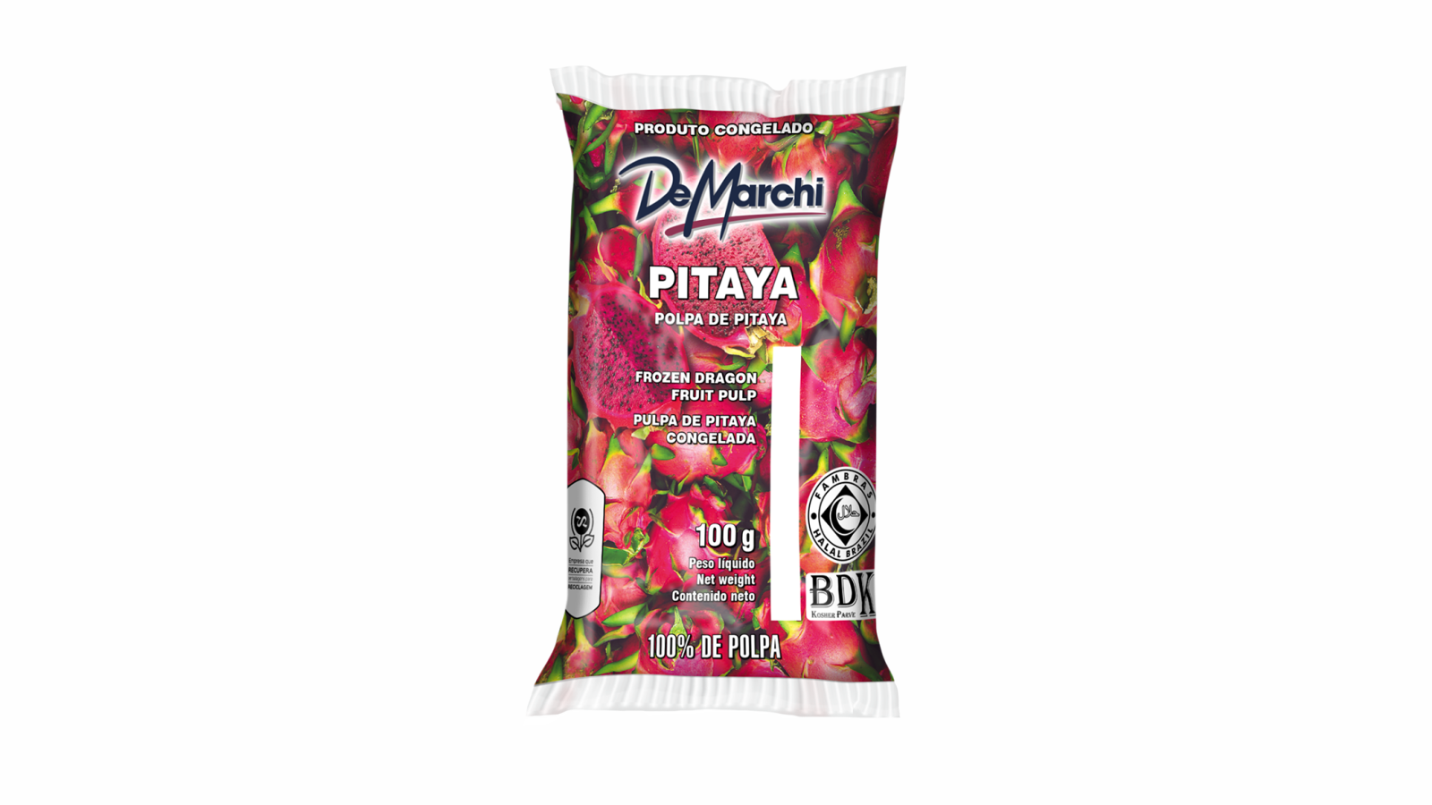Polpa de Pitaya Integral 100g  CX 6kg
