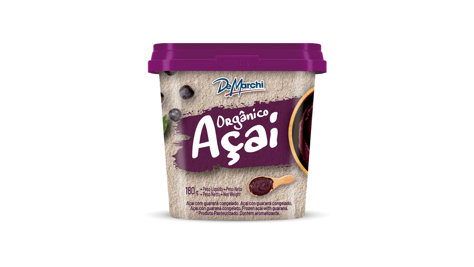 AÇAÍ TRADICIONAL ORGANICO CONGELADO 180G CX 4,32KG