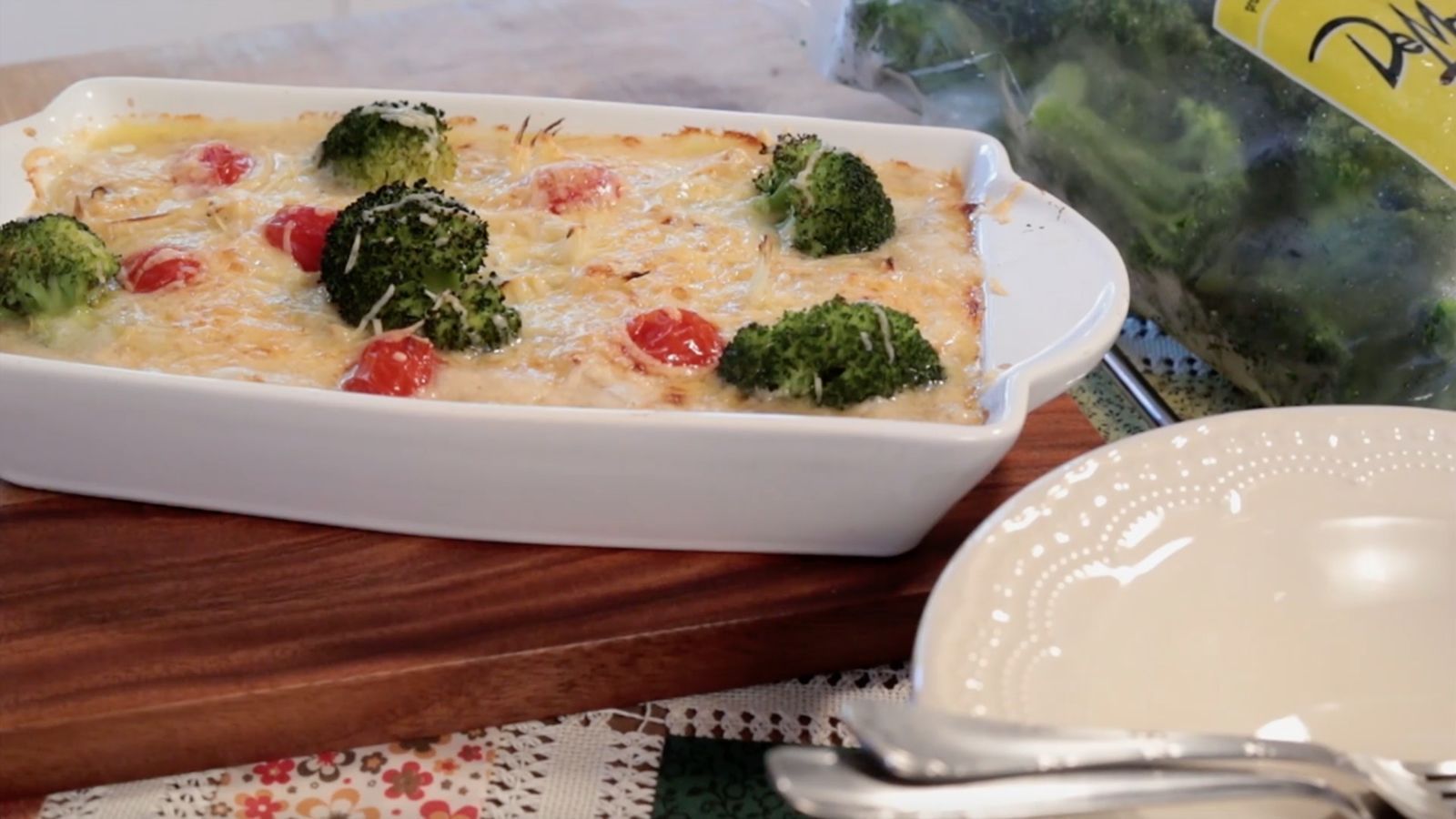 Filé de Frango com Brócolis ao forno